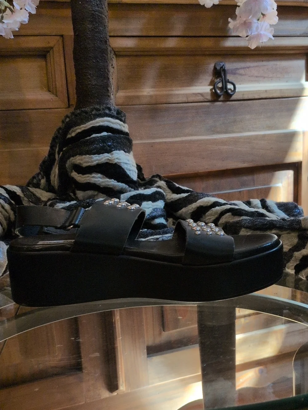 Steve Madden Wedge Sandals with Silver Studs